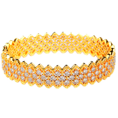 Pulsera Vintage Artesanal Plata S925 Baño Oro Diamantes Zirconia - Image 5