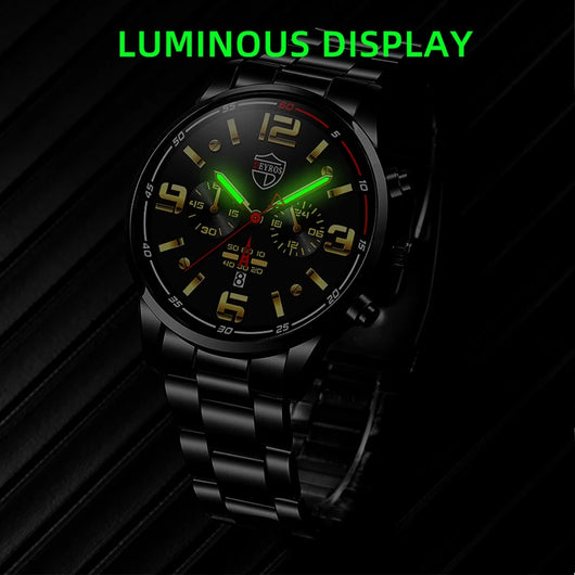 Reloj de Cuarzo para Hombre con Banda de Acero y Calendario Luminoso - Image 28