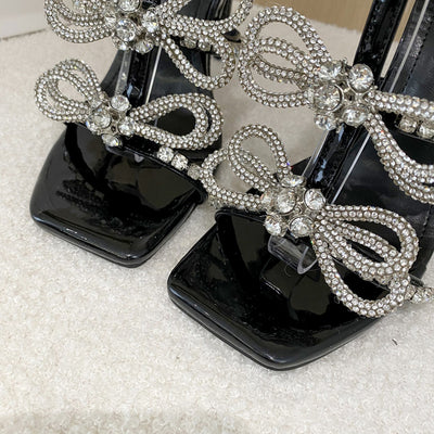 Tacones Altos con Moño y Flores de Cristal Brillante - Image 13