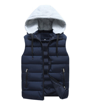 Chaleco Abrigo Invierno Hombre Corte Amplio con Capucha - Image 12