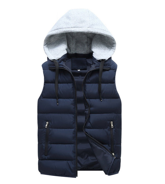 Chaleco Abrigo Invierno Hombre Corte Amplio con Capucha - Image 12