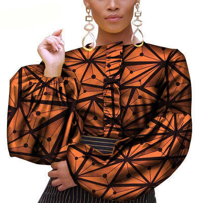 Blusa de Algodón con Mangas Abullonadas y Acabado Encerado - Image 7