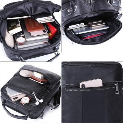 Bolso Mensajero Retro de Cuero Genuino - Maletín Multifuncional Casual - Image 10