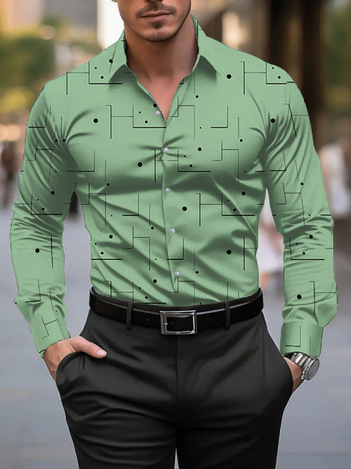 Camisa Casual Transpirable para Hombre con Patrón Irregular - Image 5