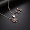 Conjunto de Collar y Aretes de Flor de Cerezo con Circón - Joyería Elegante