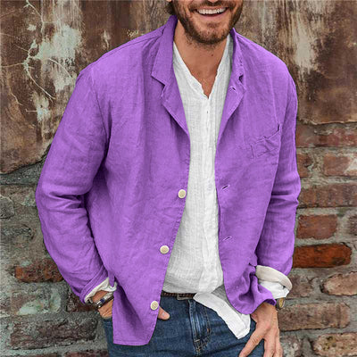 Saco Casual de Algodón y Lino Oversize - Image 6
