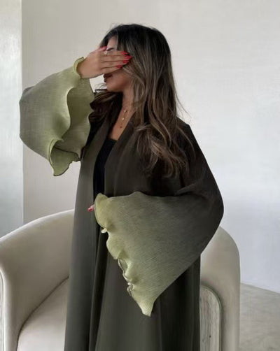 Cardigan Largo Plisado Degradado Elegante para Mujer - Image 18