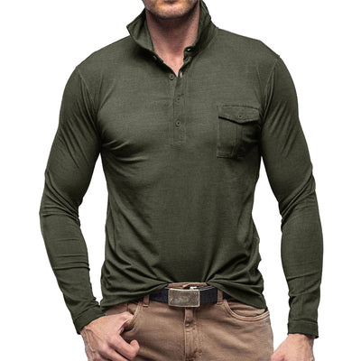 Camisa Clásica de Manga Larga Estilo Europeo para Hombre - Image 47