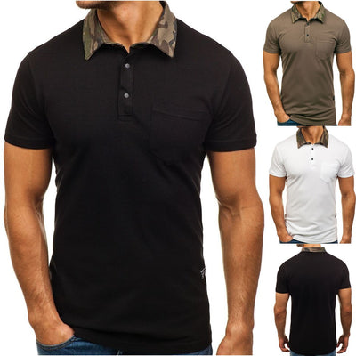 Polo Camuflado Slim Fit para Hombre - Camiseta Casual de Manga Corta