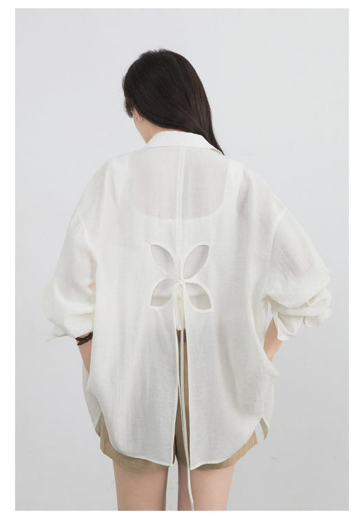 Blusa Holgada Verde Protección Solar con Espalda Calada - Image 17