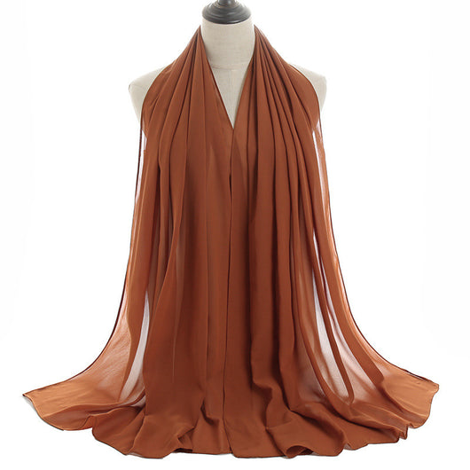 Hijab Chiffón Perlado Monocromático 70x180cm - Image 53