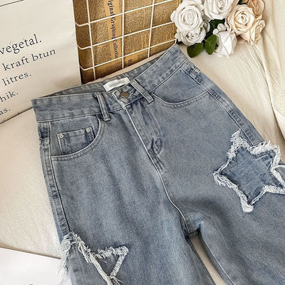 Jeans Rectos XINGX Cintura Alta Holgados para Mujer - Image 4