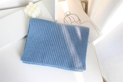 Bufanda Tejida de Lana Cálida - Colores Sólidos Largo Medio - Image 33