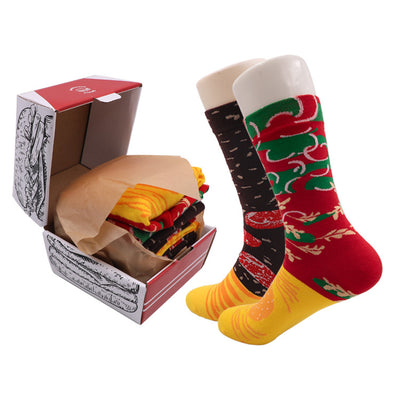 Calcetines Divertidos Hamburguesa Navideña - Regalo Perfecto para Fiestas - Image 3