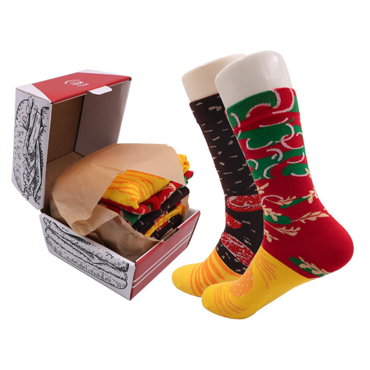 Calcetines Divertidos Hamburguesa Navideña - Regalo Perfecto para Fiestas - Image 3