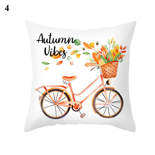 Funda de Almohada Estampado Arce y Calabaza Thanksgiving con Tela Melocotón
