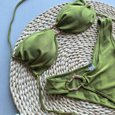 Bikini Dos Piezas Liso de Colores Vibrantes para Mujer - Image 12