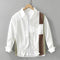 Camisa Casual de Algodón con Costuras Artísticas Hombre Manga Larga