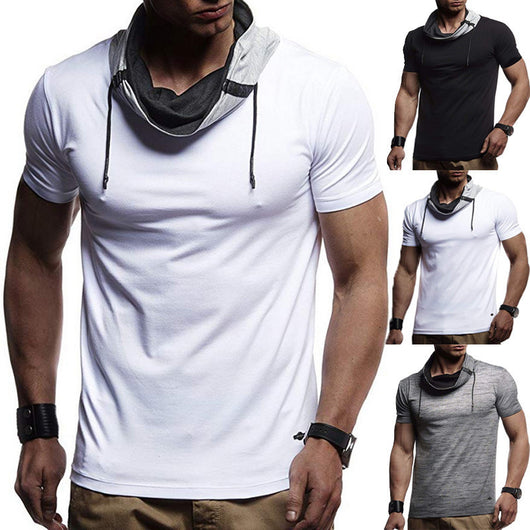 Playera Manga Corta con Costuras Contrastantes para Hombre
