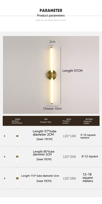 Lámpara de Pared Minimalista con Tira LED Lineal Creativa - Image 11