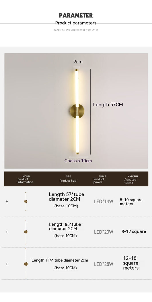 Lámpara de Pared Minimalista con Tira LED Lineal Creativa - Image 11