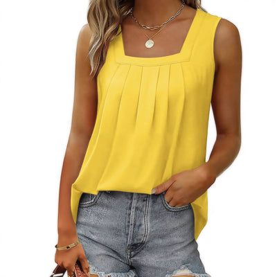Chaleco Suelto Estampado con Cuello Halter Plisado para Mujer - Perfecto para Verano - Image 17