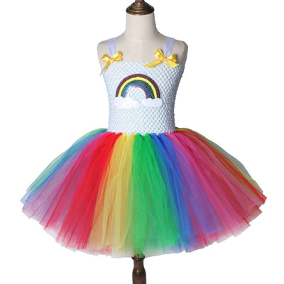 Vestido Princesa Arcoíris de Tul Brillante para Niñas - Image 13