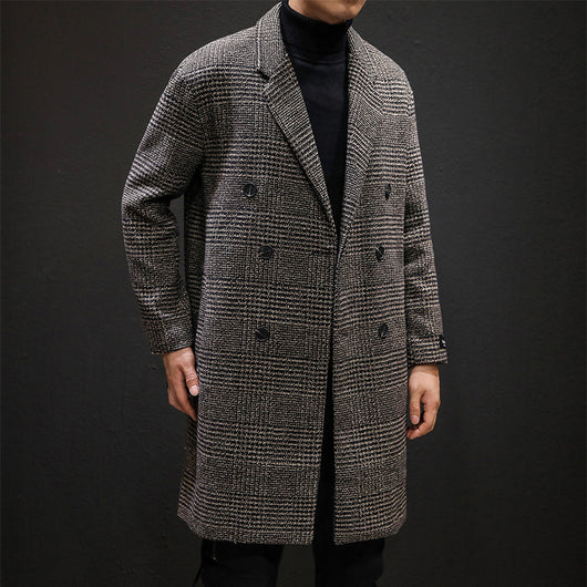 Abrigo Cuadros Slim Fit - Gabardina Larga Elegante - Image 14