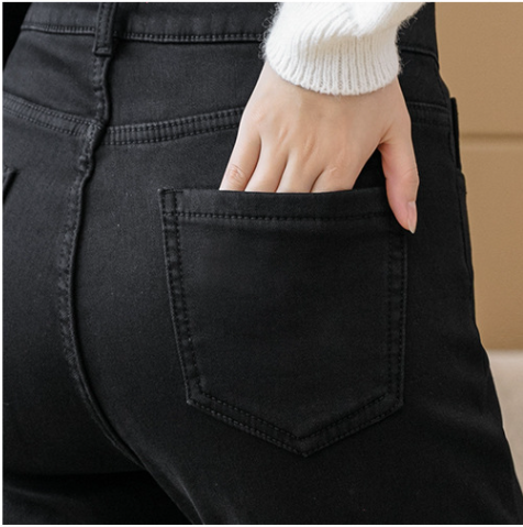 Pantalones Denim Cintura Alta con Forro de Visón para Mujer - Image 13