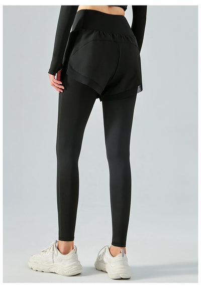 Leggins de Cintura Alta con Efecto Dos Piezas y Malla Antiexposición - Image 12
