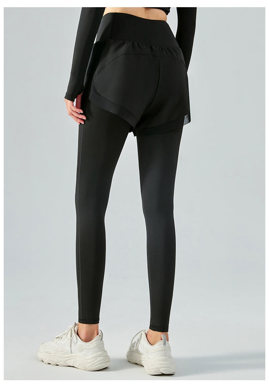 Leggins de Cintura Alta con Efecto Dos Piezas y Malla Antiexposición - Image 12