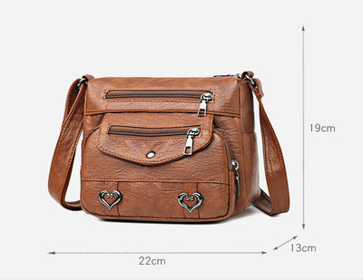 Bolsa Crossbody de Cuero Suave Multibolsillos Versátil - Image 7