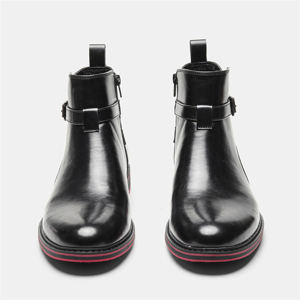 Botas Negras de Moda para Hombre con Detalles en Rojo