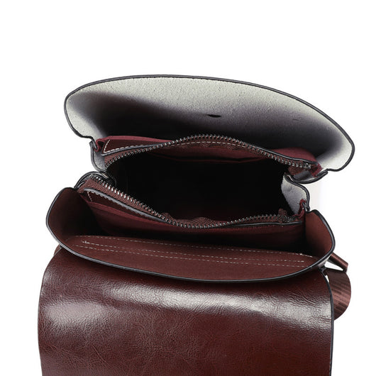 Mochila de Cuero Genuino con Contraste de Colores - Estilo Europeo - Image 6