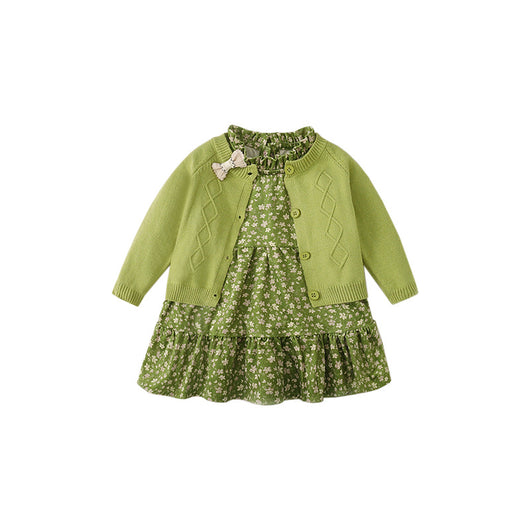 Vestido Tejido de Dos Piezas Manga Larga para Niñas - Image 2