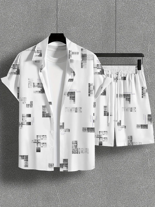 Camisa Casual de Manga Corta con Estampado Salvaje para Hombre - Image 13