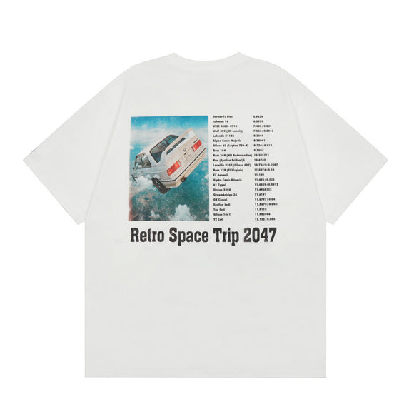 Playera Hip Hop Rock con Estampado de Auto para Hombre