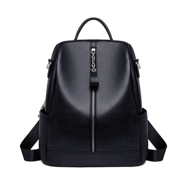 Mochila de Cuero con Textura - Gran Capacidad y Estilo Versátil - Image 4