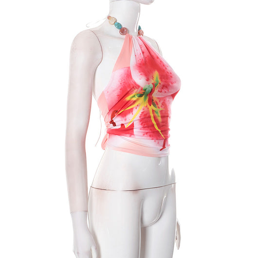 Top Halter Estampado sin Mangas y Espalda Descubierta - Image 15