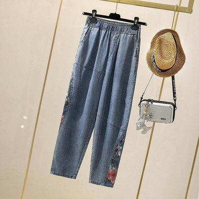 Pantalones Harem Sueltos Talla Grande Jeansspring con Estampado