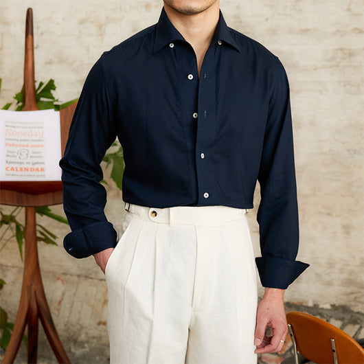 Camisa Británica de Cuello Clásico Manga Larga para Hombre - Image 11