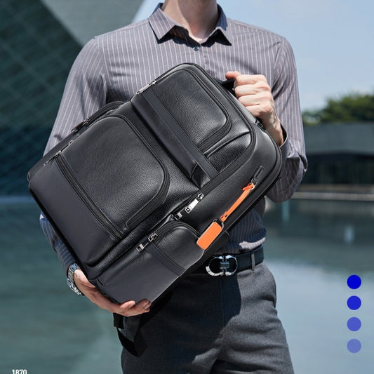 Mochila Ejecutiva de Cuero para Hombre con Gran Capacidad