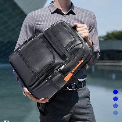 Mochila Ejecutiva de Cuero para Hombre con Gran Capacidad