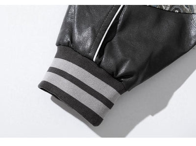 Chamarra de Béisbol en Cuero PU para Hombre - Image 13