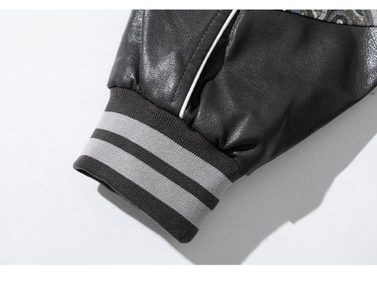 Chamarra de Béisbol en Cuero PU para Hombre - Image 13