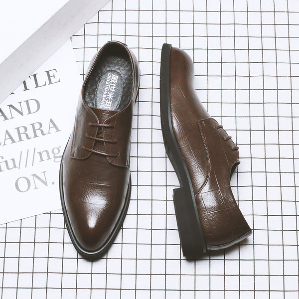 Zapatos de Cuero Casual Estilo Coreano con Altura Aumentada para Hombre