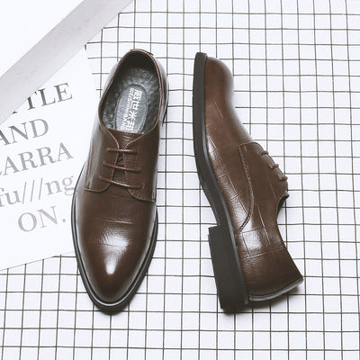 Zapatos de Cuero Casual Estilo Coreano con Altura Aumentada para Hombre