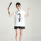 Blusa Cheongsam Moderna con Botones de Rana - Camiseta Estampada Manga Corta Verano