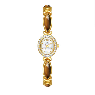 Reloj de Cadena Ojo de Tigre Natural - Diseño Vintage Clásico - Image 6