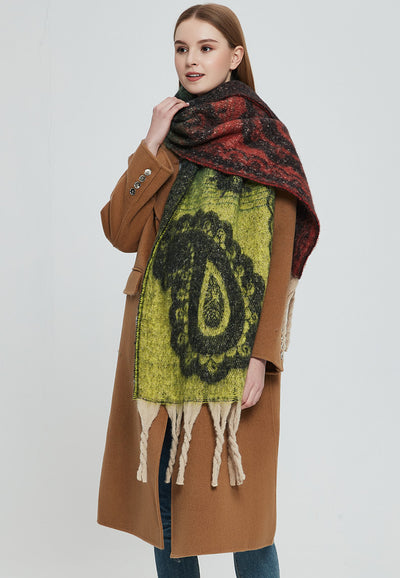 Bufanda Jacquard Paisley con Flecos Gruesos - Image 19